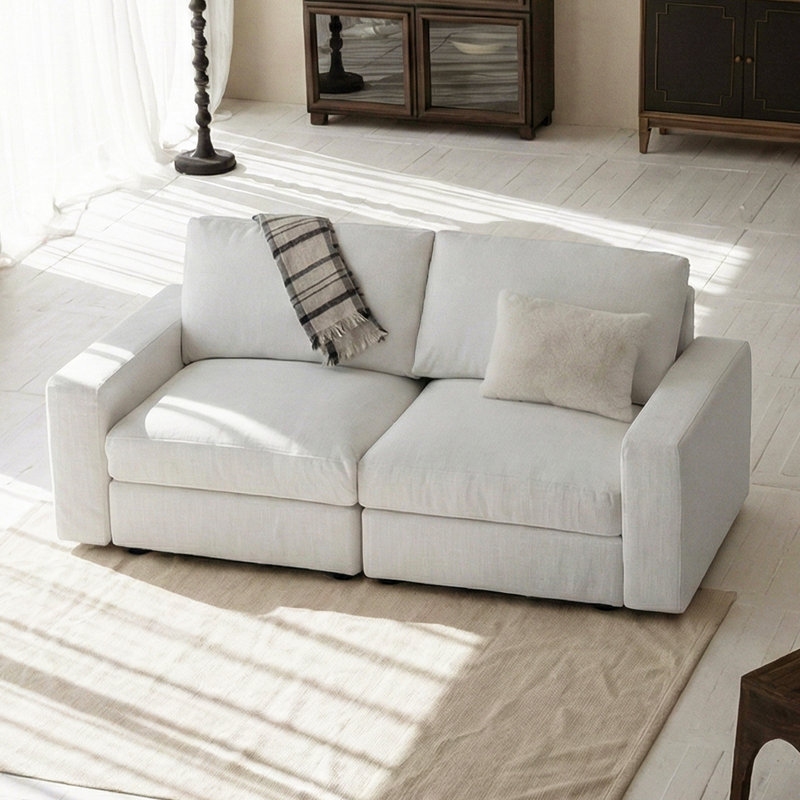 Canapé surdimensionné de 81,1 po, canapé-lit confortable à assise profonde, canapé blanc pour le salon