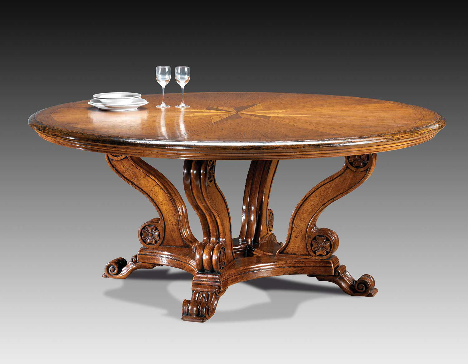 David Michael Round Solid Wood Dining Table