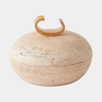 Caillou Travertine Decorative Bowl