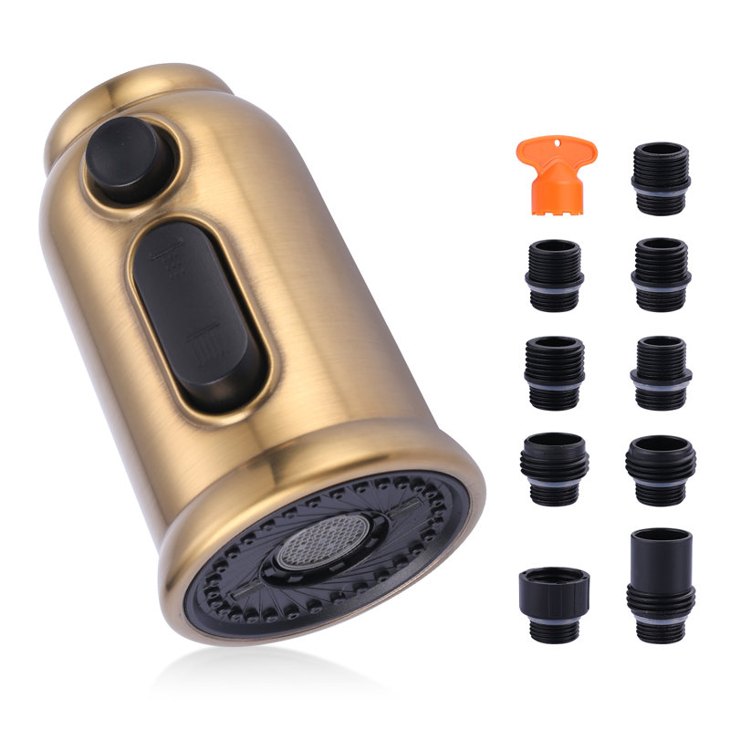 Multi Functional Kitchen Faucet Replacement Nozzle, Brushed Gold