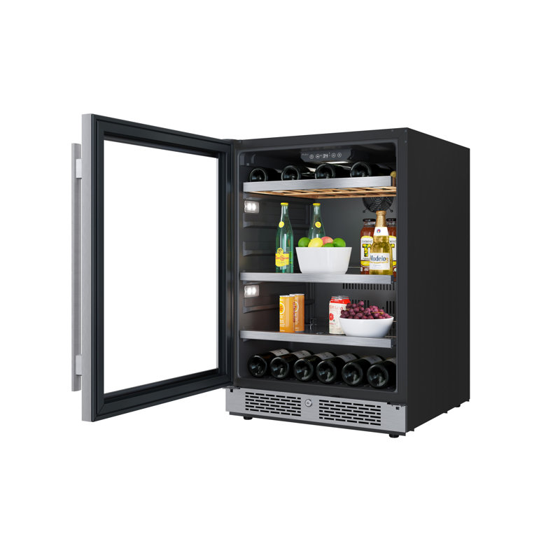 24 Inch Wide 14 Bottle Capacity and 82 Can Capacity Panel Ready Wine and Beverage Cooler, Left