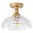 1-Clear Glass Adjustable Iron Flush Mount Ligh