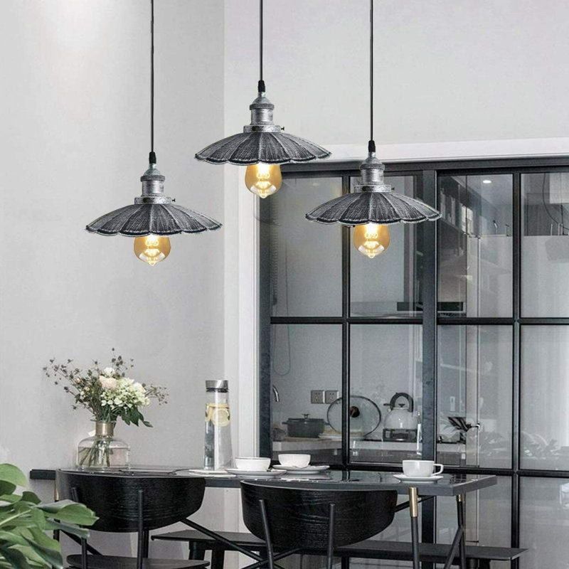 Old Ferry 3 - Light Brushed Silver Cluster Pendant