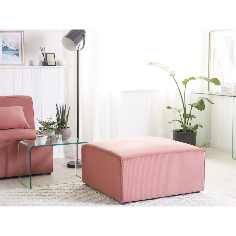 Basinger 83cm Wide Square Standard Ottoman, Pink