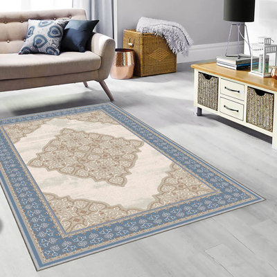 Elegant Hall Carpet, 31.5 x 78.7 inches | 100% Polyester, 0.4 inch Pile Height | Antibacterial, Non-Slip PVC Felt Dot Underside | Machine Washable, Durable Woven Design | Perfect for Entryways & Living Spaces