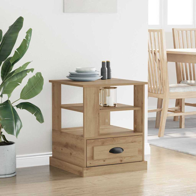 Bedside Cabinet 50 X 50 X 60 Cm Engineered Wood, Artisan Oak