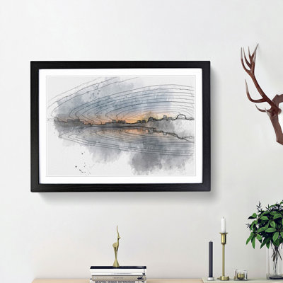 Cambridge Massachusetts Skyline in Abstract - Picture Frame Graphic Art Print