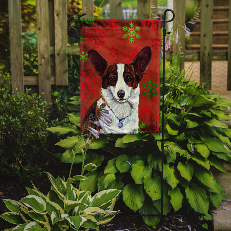 Drapeau rouge et vert Vart, Corgi (brun et blanc)