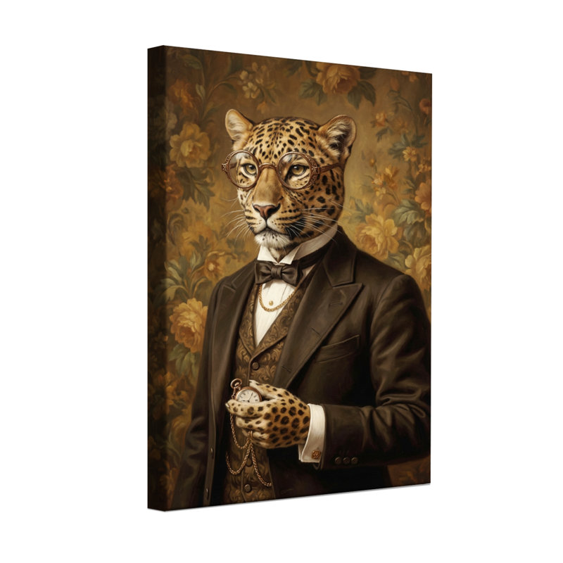 Animals Leopard In Suit With Glasses And Watch