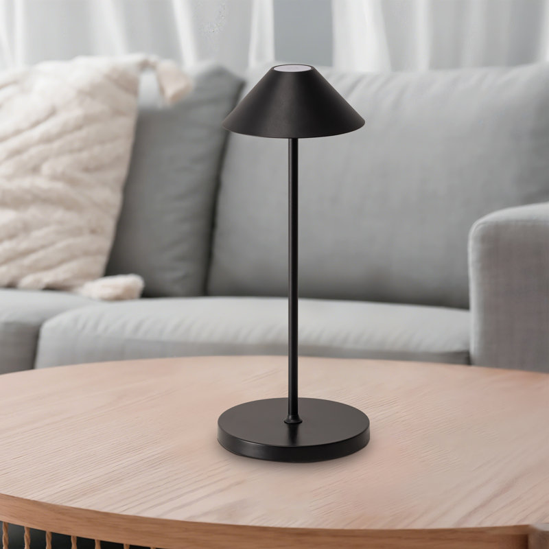 16 po Lampe de table Mid-Century Modern, Simple, Noir, Touch