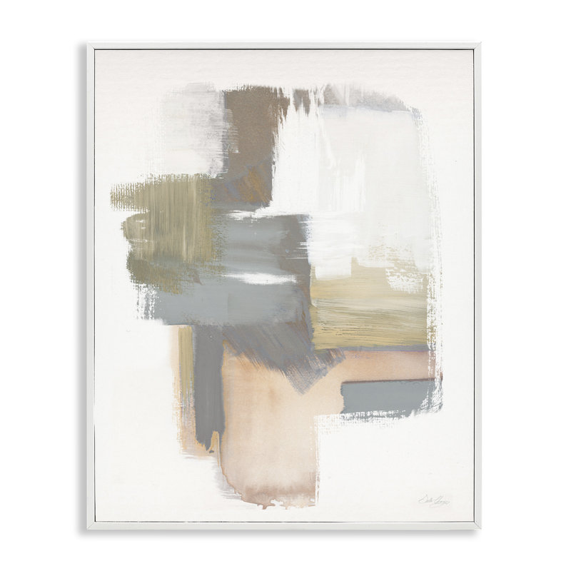 Art de giclée encadrée noire déformée par Stella Chang, Giclée encadrée blanc bord de mer, H 14 po x l 11 po