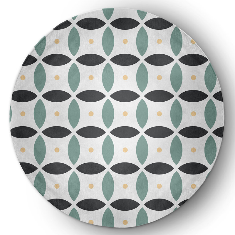 Subline Chenille Geometric Indoor Rug, Round 5'
