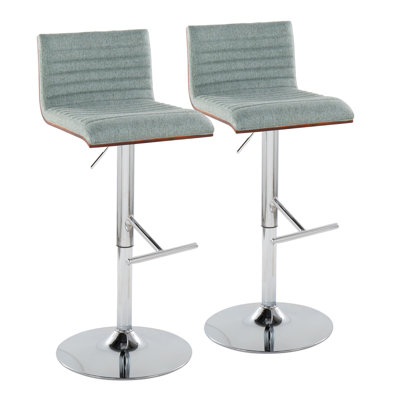 Lakyia Swivel Upholstered Adjustable Height Counter Stool with Metal Frame