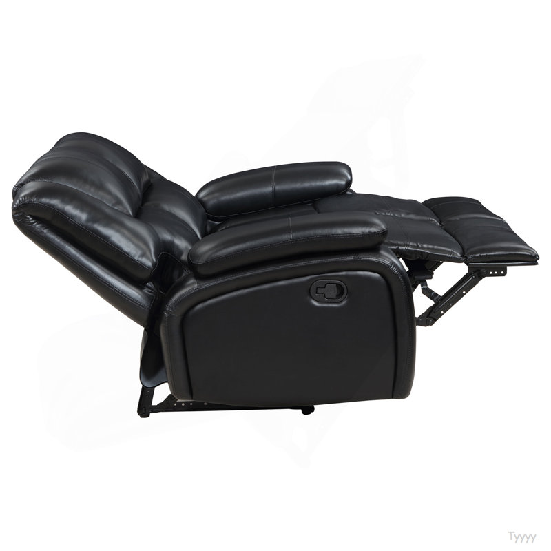 Elodie  Upholstered Motion Reclining Loveseat, Black