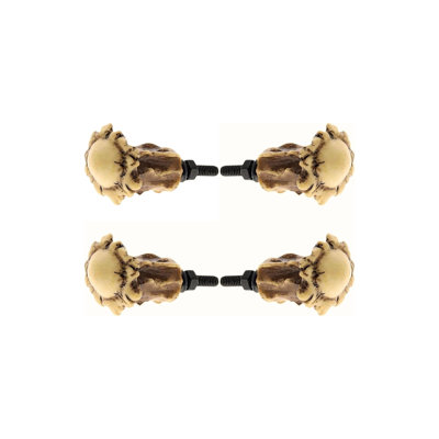 Resin Rustic Antler Crown Drawer and Cabinet Knobs Set of 4 Decorative Hardware