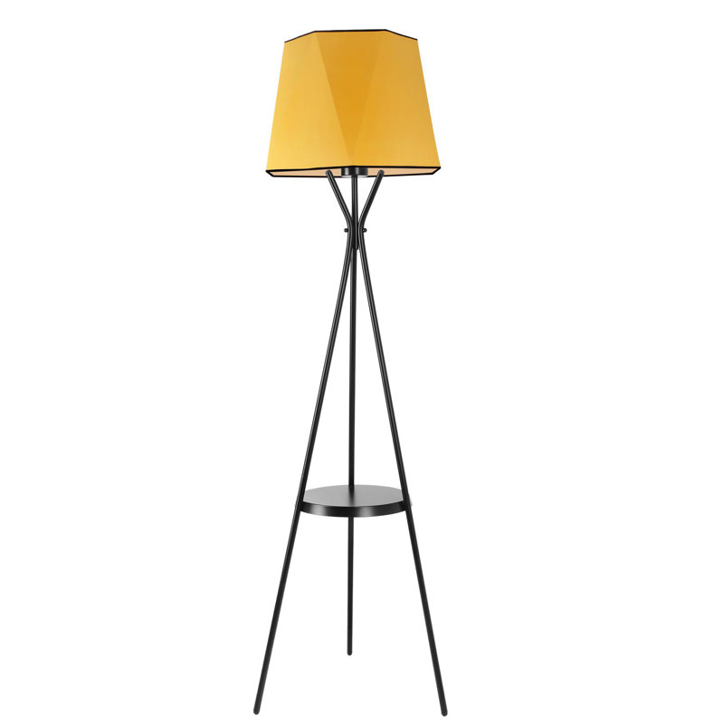 Gyulnara 165cm Tray Table Floor Lamp, Mustard
