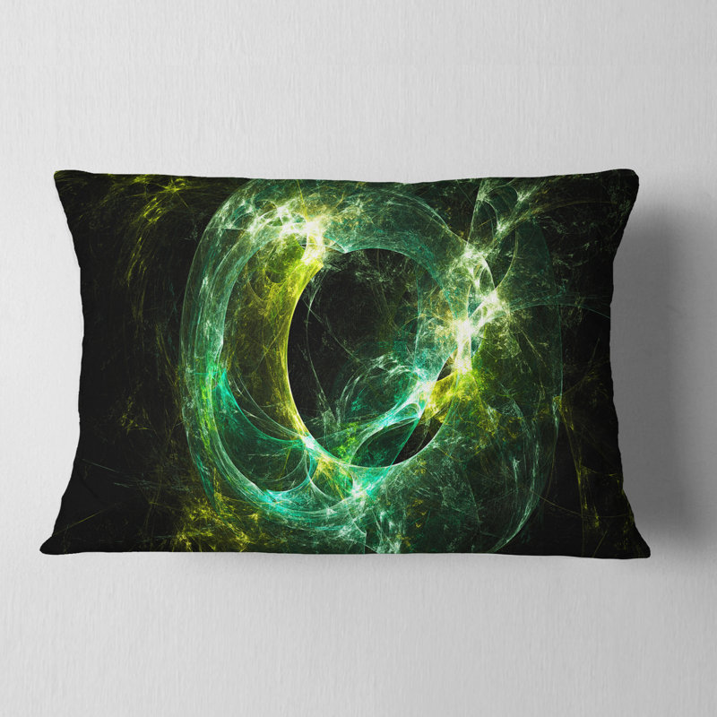 Éclair vert scintillant - coussin imprimé abstrait