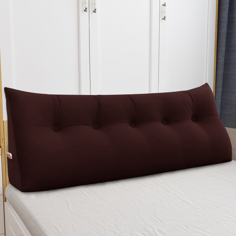 Support de dossier triangulaire en velours, Grand lit, Cacao noisette