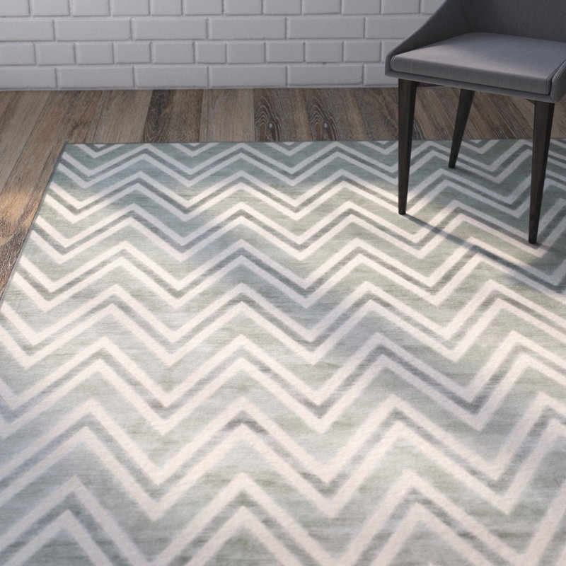 Tapis à chevrons Haileymarie, Rectangle 7 pi 6 po x 10 pi 6 po