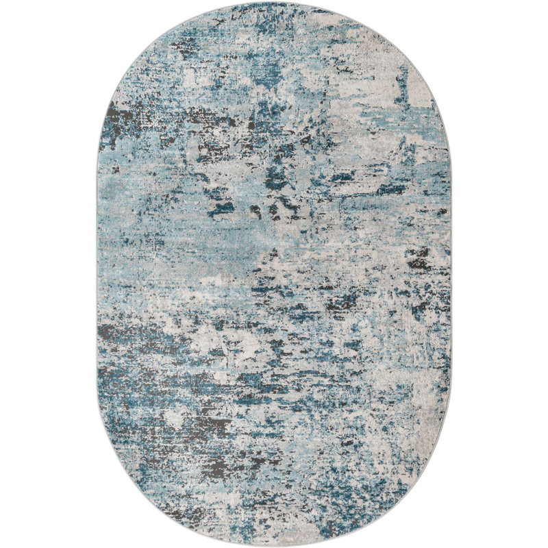 Abstract Indoor Rug, Oval 5'3" x 8'