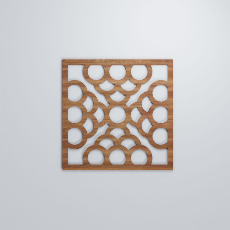Panneaux muraux décoratifs en bois Harlingen, Noyer, H 23 3/8 po x l 23 3/8 po x P 3/8 po