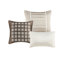 Ensemble d'édredon 7 pièces Charmeuse - taupe, grand lit, coussins décoratifs faciles d'entretien et couvre-lit grand taupe, trio de coussins-120945299