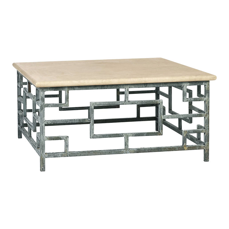 Chicago Coffee Table, Antique Black, Tundra Gray Marble
