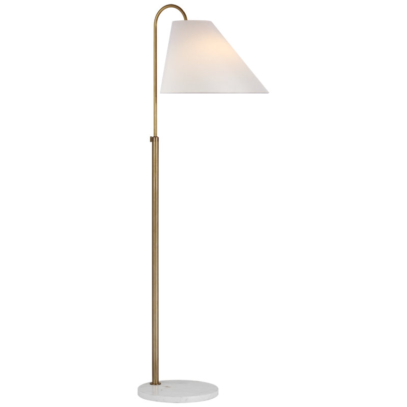 Kinsley Arched Floor Lamp, Soft Brass