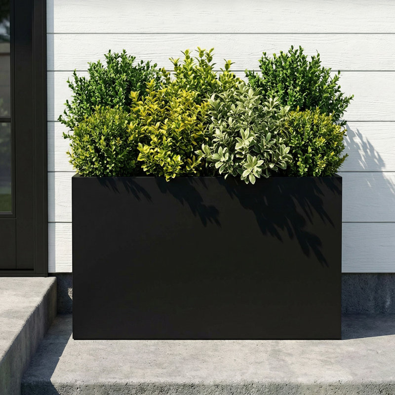 Rectangular Metal Planters for Outdoor Plants, 24" H x 36" W x 10" D