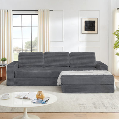 Canapé modulaire en velours côtelé Corduroy