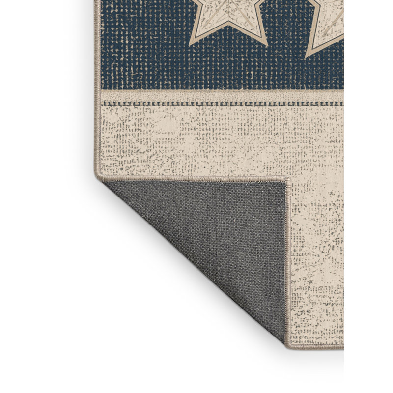 Soft Plush Eslinger July 4Th Modern & Contemporary Abstract Area Rug in Beige – Beige Binding, 5x7