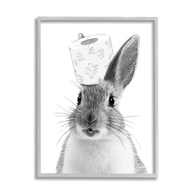 " Rabbit & Toilet Paper Bathroom " by Annalisa Latella