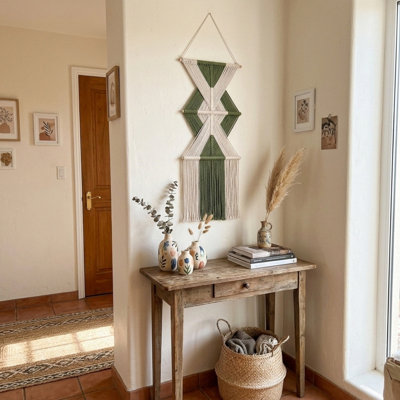 Tapisserie en coton tissée à la main, décoration murale moderne de style bohémien géométrique pour chambre à coucher salon maison