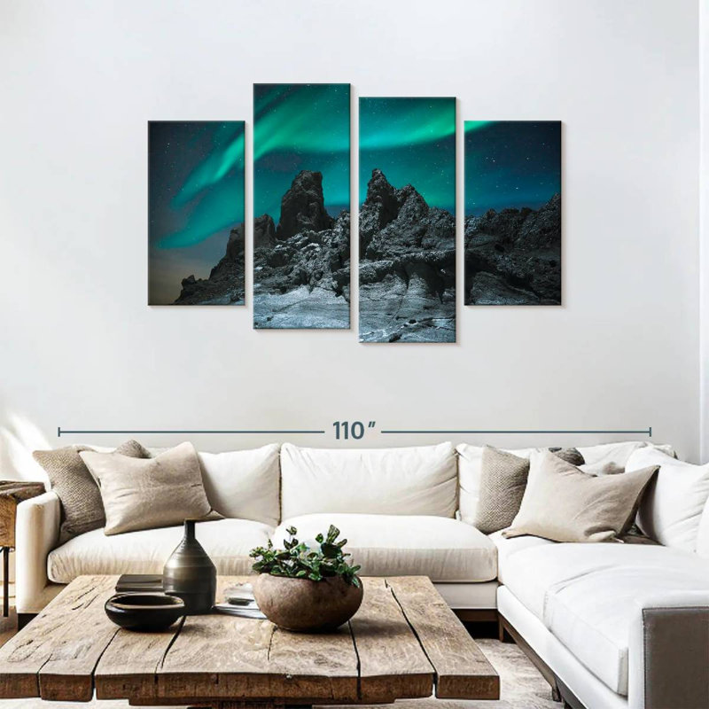 Alvord Starry Iceland Northern Lights, 48" H x 75" W