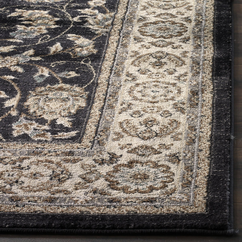 Klose Performance Oriental Rug, Runner 2'3" x 6', Anthracite/Cream