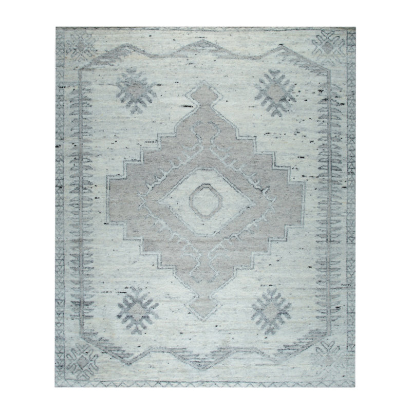 Tapis ivoire en laine noué à la main Amara Oushak