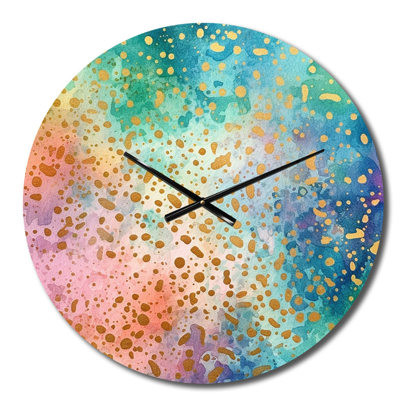 Horloge murale géométrique moderne Green Gold, Petit