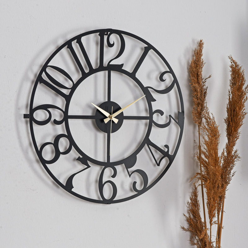 Horloge murale décorative élégante en métal | Fabrication 100% métal, épaisseur: 0,06 po | Mécanisme silencieux, nécessite 1 pile AA (non incluse) | Parfait pour la maison, le bureau et les décors modernes