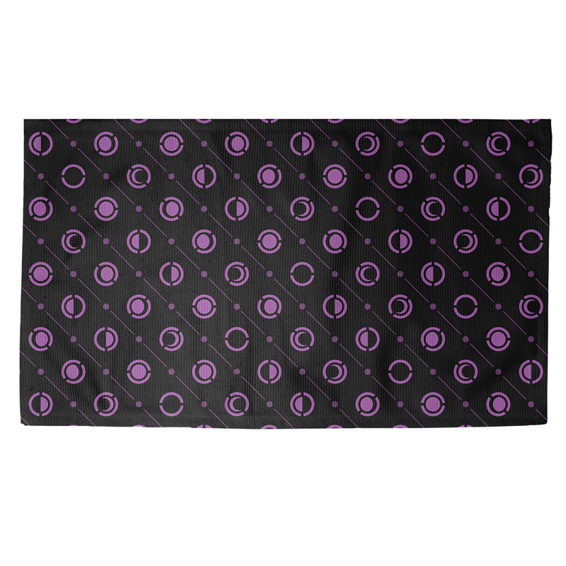Tapis décoratif des phases de lune noires, Rectangle 3 pi x 5 pi