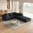 Boneless L Shaped Sectional with 6 Pillows-785336792