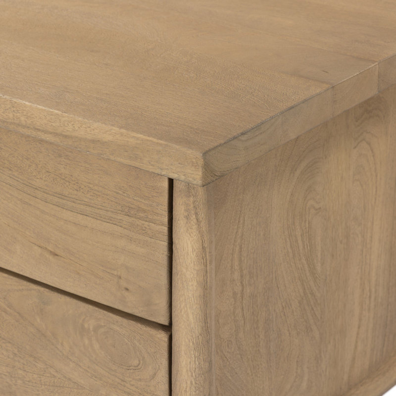 Freddie 2 - Drawer Solid Wood Nightstand, Caramel Mango