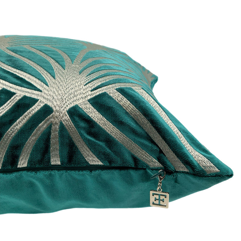 Lisbon Velvet Square Pillow Cover & Insert, Teal