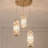 3-head Gold Dimmable  Crystal Chandelier Adjustable 39 '' Wire