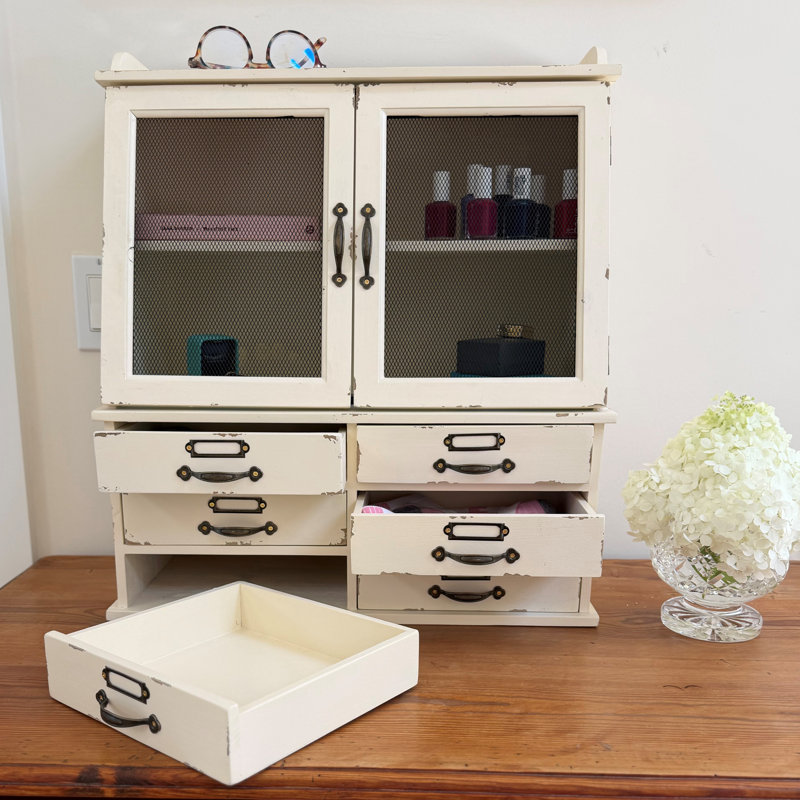 6 Drawer  Dresser Top Apothecary Cabinet