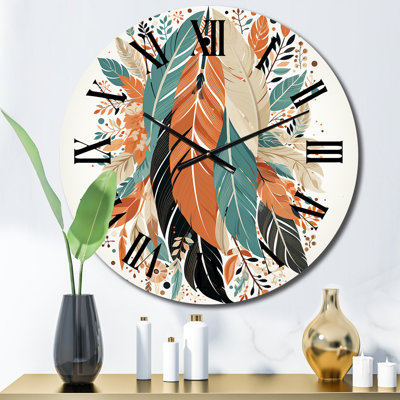 Horloge murale rétro en métal Boho