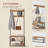 Hall Tree With Bench And Shoe Storage - Industrial Entryway Bench With Coat Rack Stand, Shoe Rack, 9 Movable Hooks, Top Bar, And Fabric Shelves, Rustic Brown And Black
