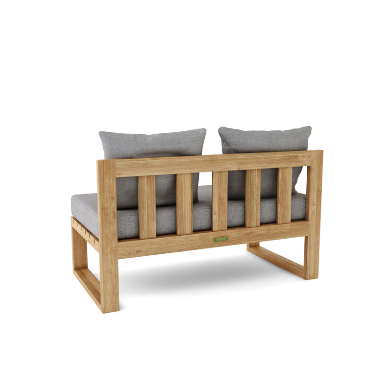 Circular Modular Outdoor 6 - Piece Teak Conversation Set, Cast Slate