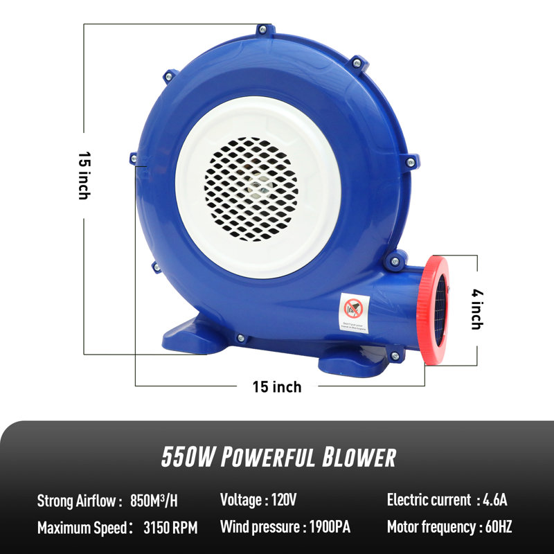 Souffleur d'air EJAEE 550W de qualité commerciale pour gonflables