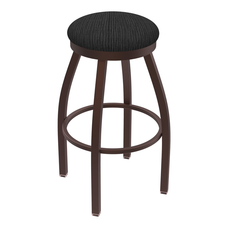 802 Misha Swivel Stool, Bronze, Extra Tall (36" Seat Height), Fabric-Graph Coal