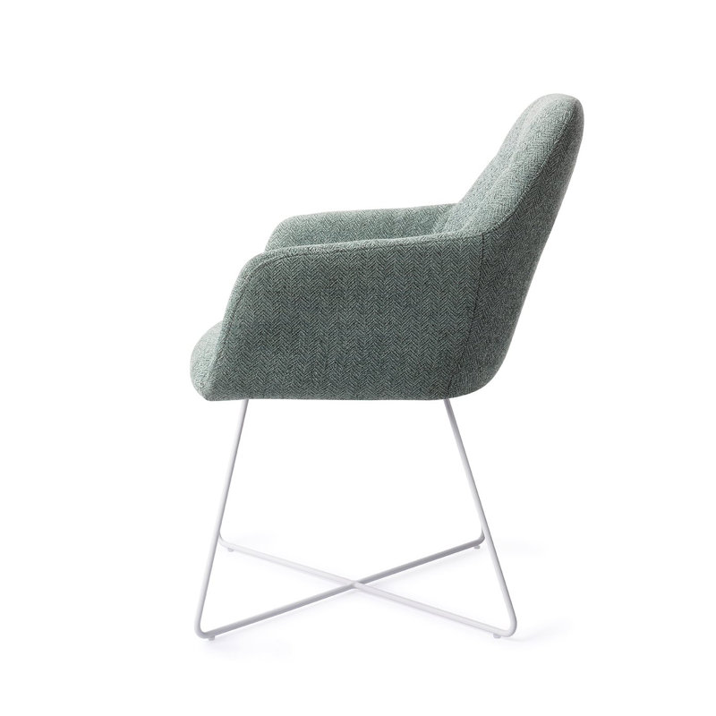 Dejahn 48cm H Polyester Upholstered Metal Armchair, Teal